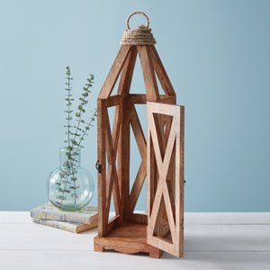 Wooden Criss Cross Lantern