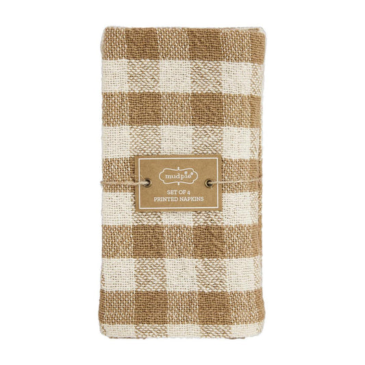 Tan Check Fabric Napkins