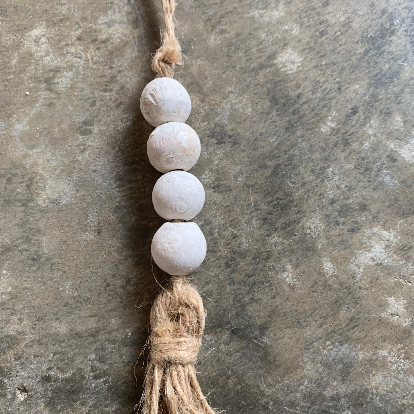 White Washed Bead Ornament