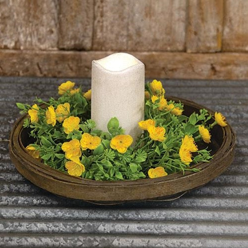 Rustic Round Tobacco Tray Basket