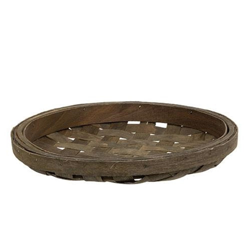 Rustic Round Tobacco Tray Basket