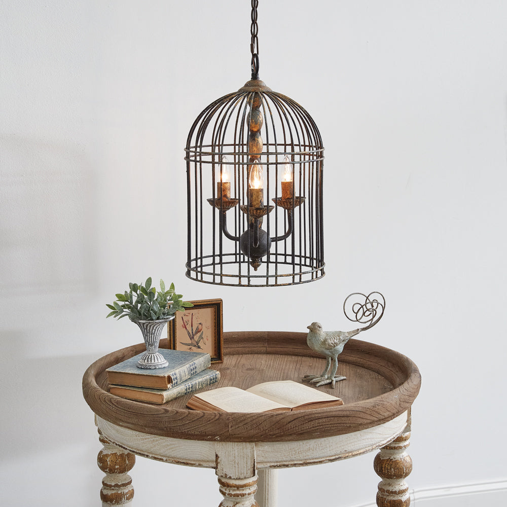 Rustic Bird Cage Pendant Light