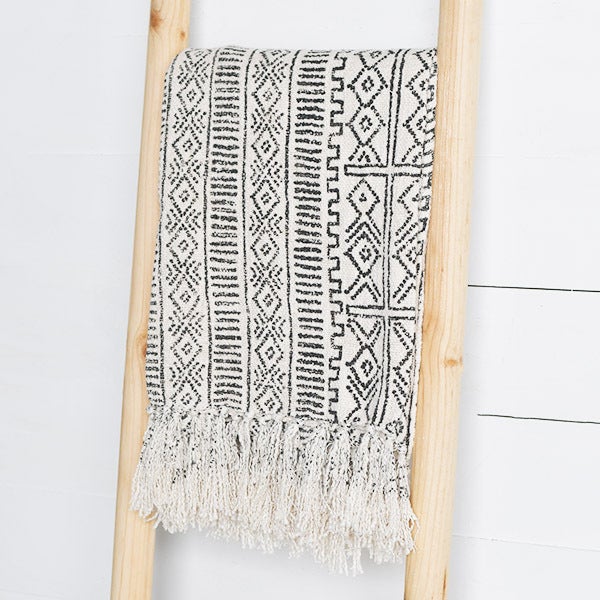 Dark Grey Boho Throw