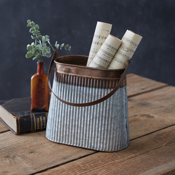 Two-Tone Pail with Copper Accents