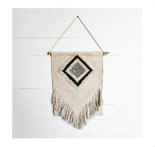 Macrame Wall Hanging - Cream and Black