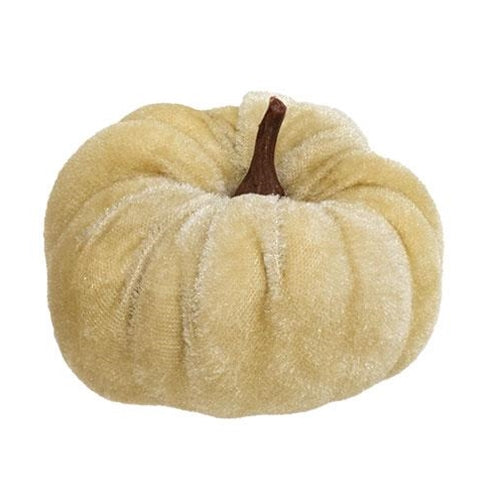 Mini Velvet Beige Pumpkins/ Set of 6