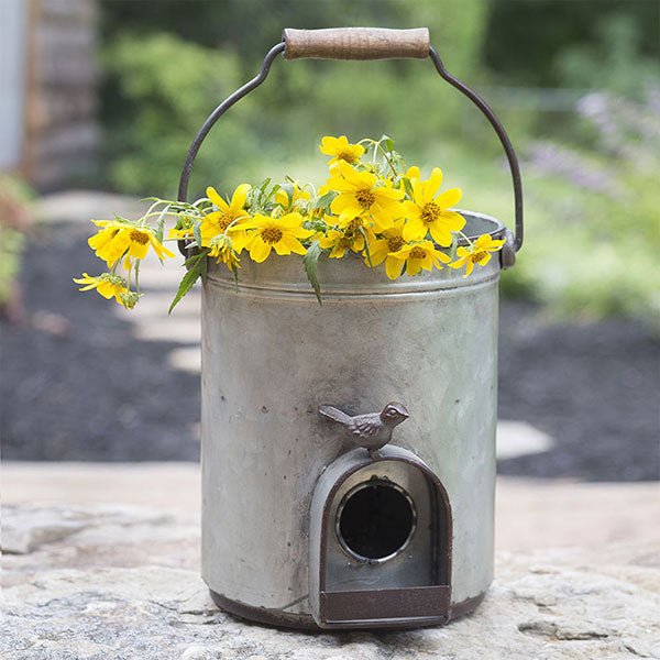 Bucket Birdhouse Planter#shop_name