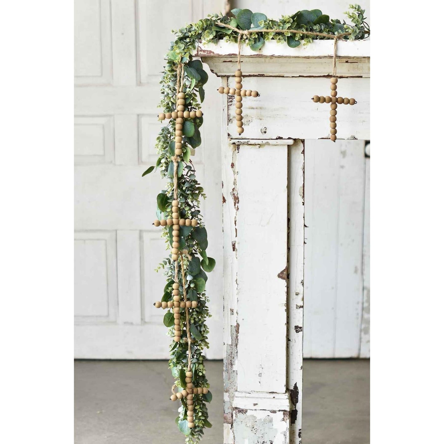 Cross Beaded Garland - Natural#shop_name