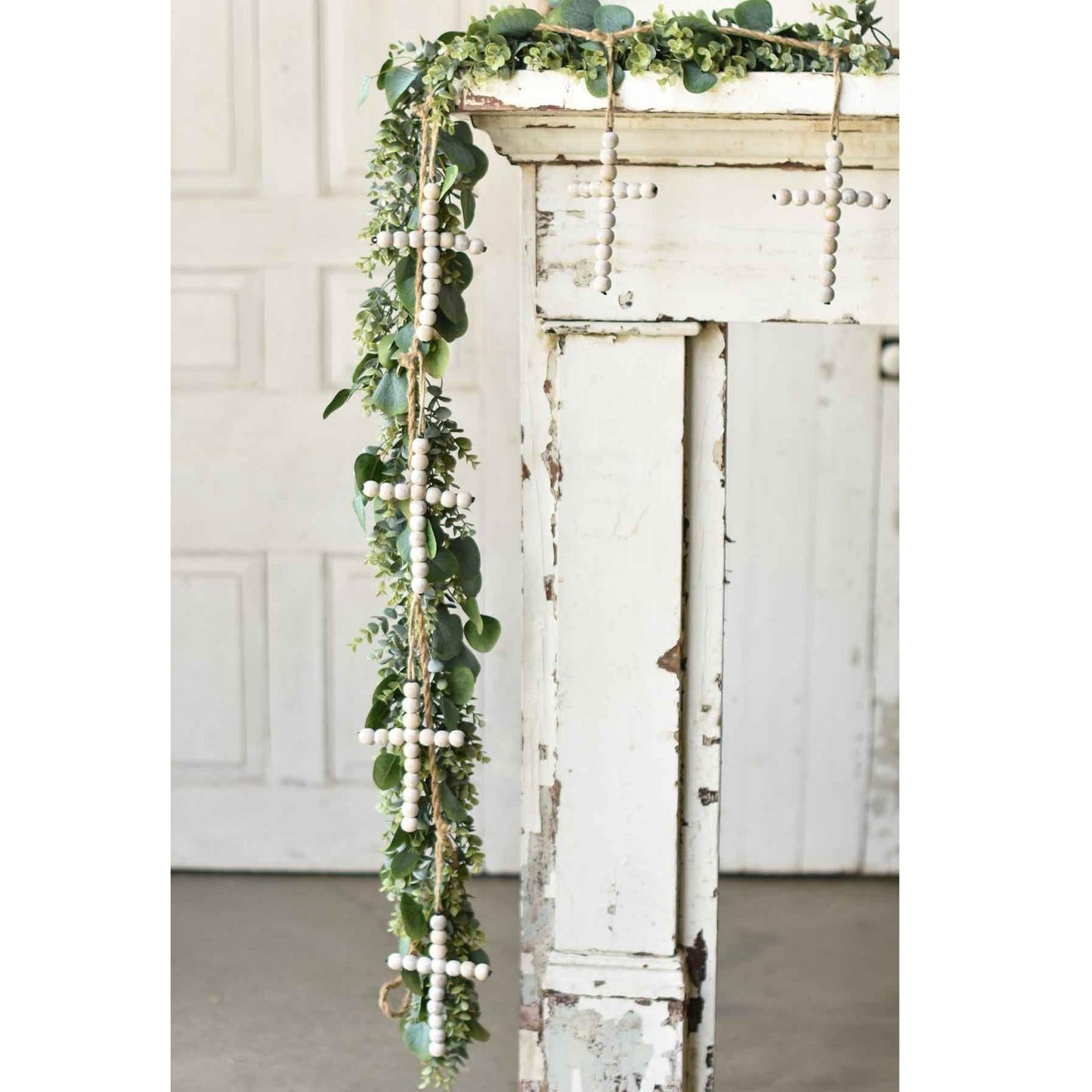 Cross Beaded Garland - Whitewashed#shop_name