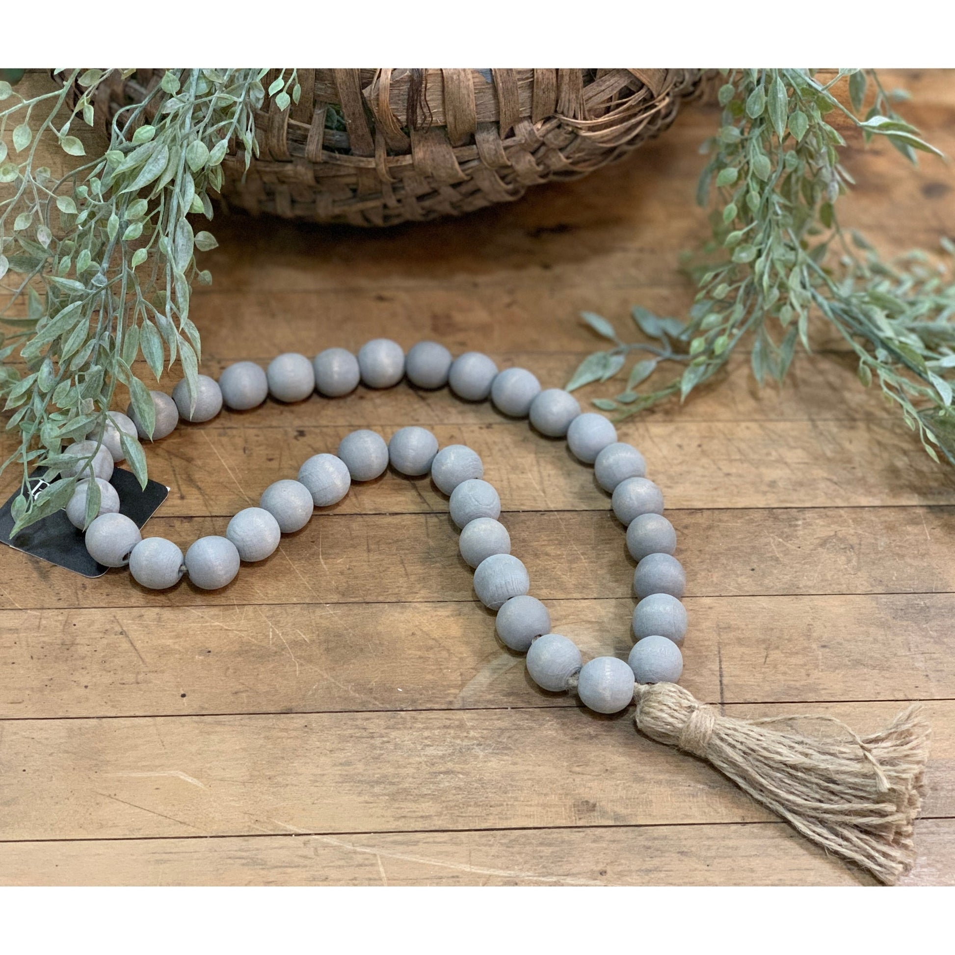 Gray Beaded Tassel#shop_name