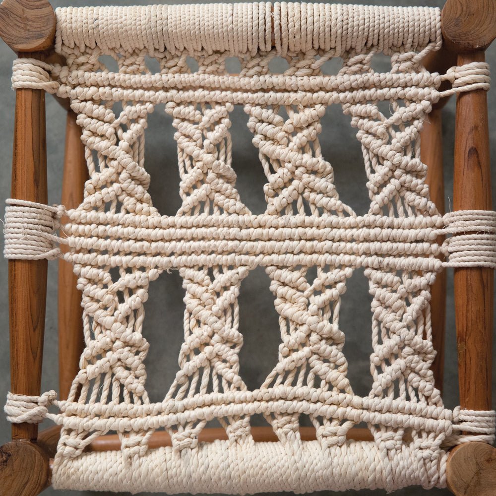 Homestead Macrame Footstool#shop_name