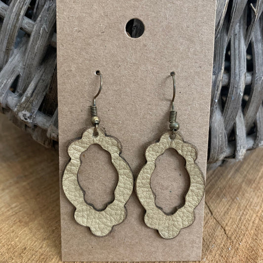 Leather Teardrop Design Earrings#shop_name