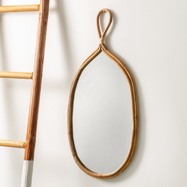 Rattan Teardrop Mirror#shop_name